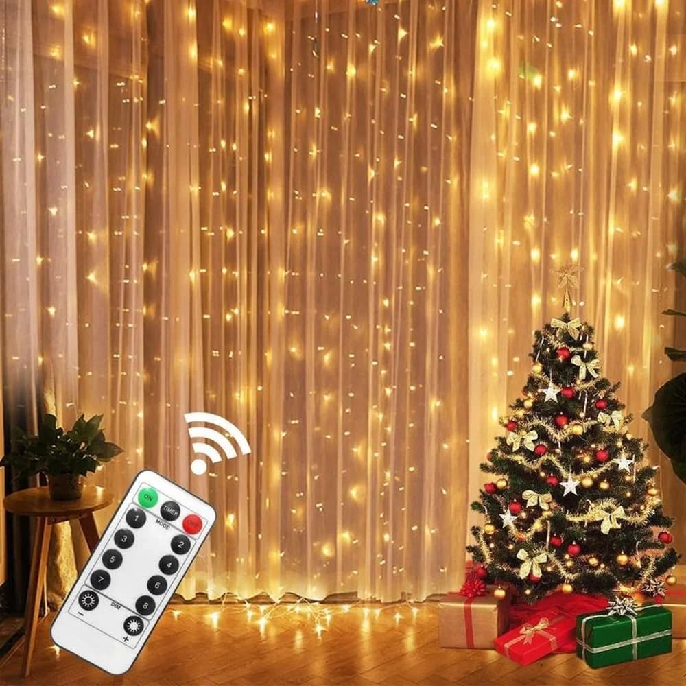 Christmas Lights Curtain Garland Home Decoration