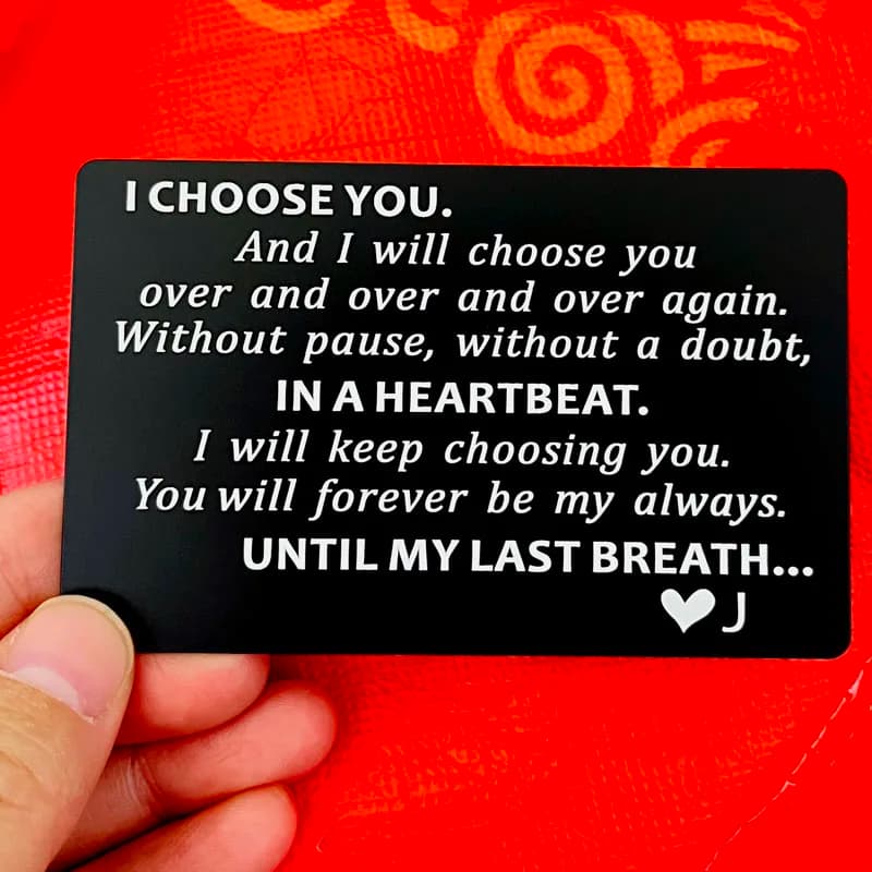 Christmas Gifts for Men Valentines Day Card Valentine Gifts for Husband I Choose You Groom's Gifts Romantic Gifts for Him