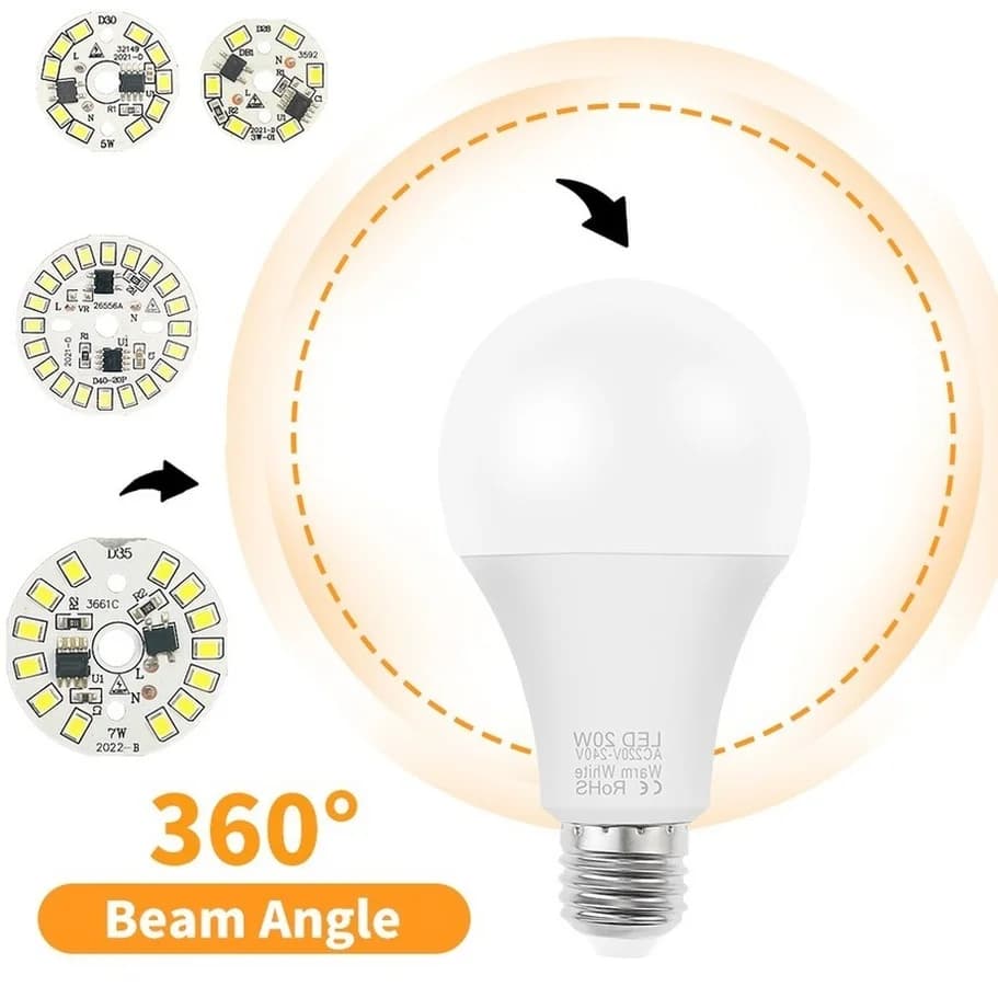 LED Chip SMD 2835 Round Light Bulb 3W-12W