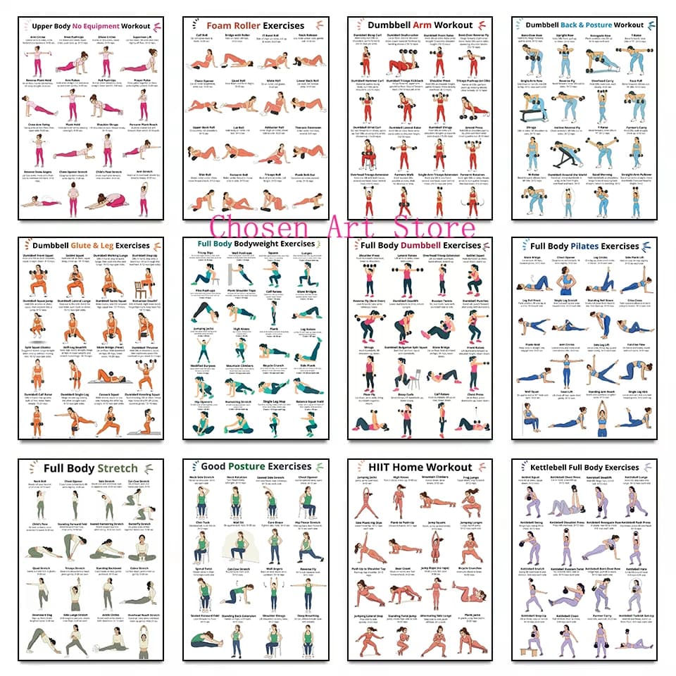 Fitness Exercise Schedule Canvas Wall Art