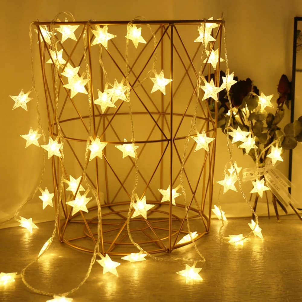 LED Star Fairy String Lights Warm White