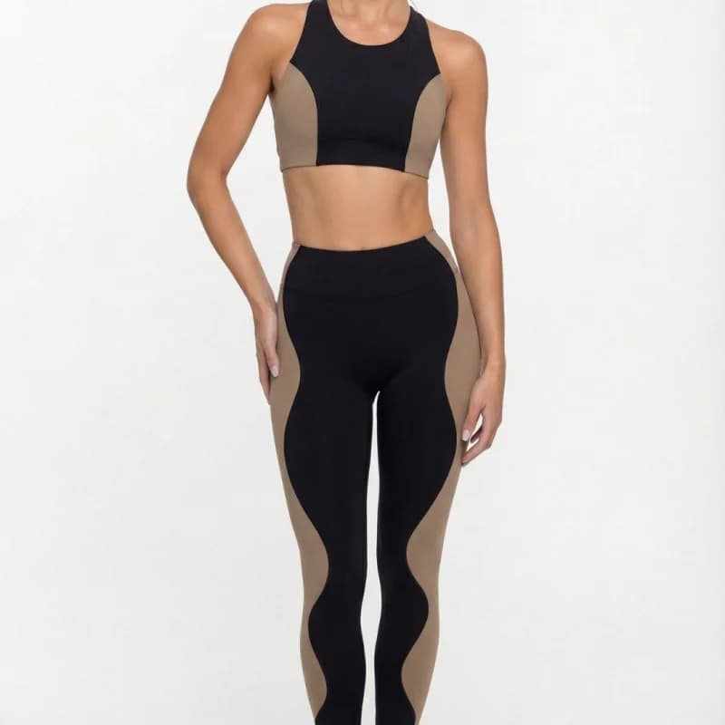 Fitness Yoga Crop Top High Waist Leggings Set