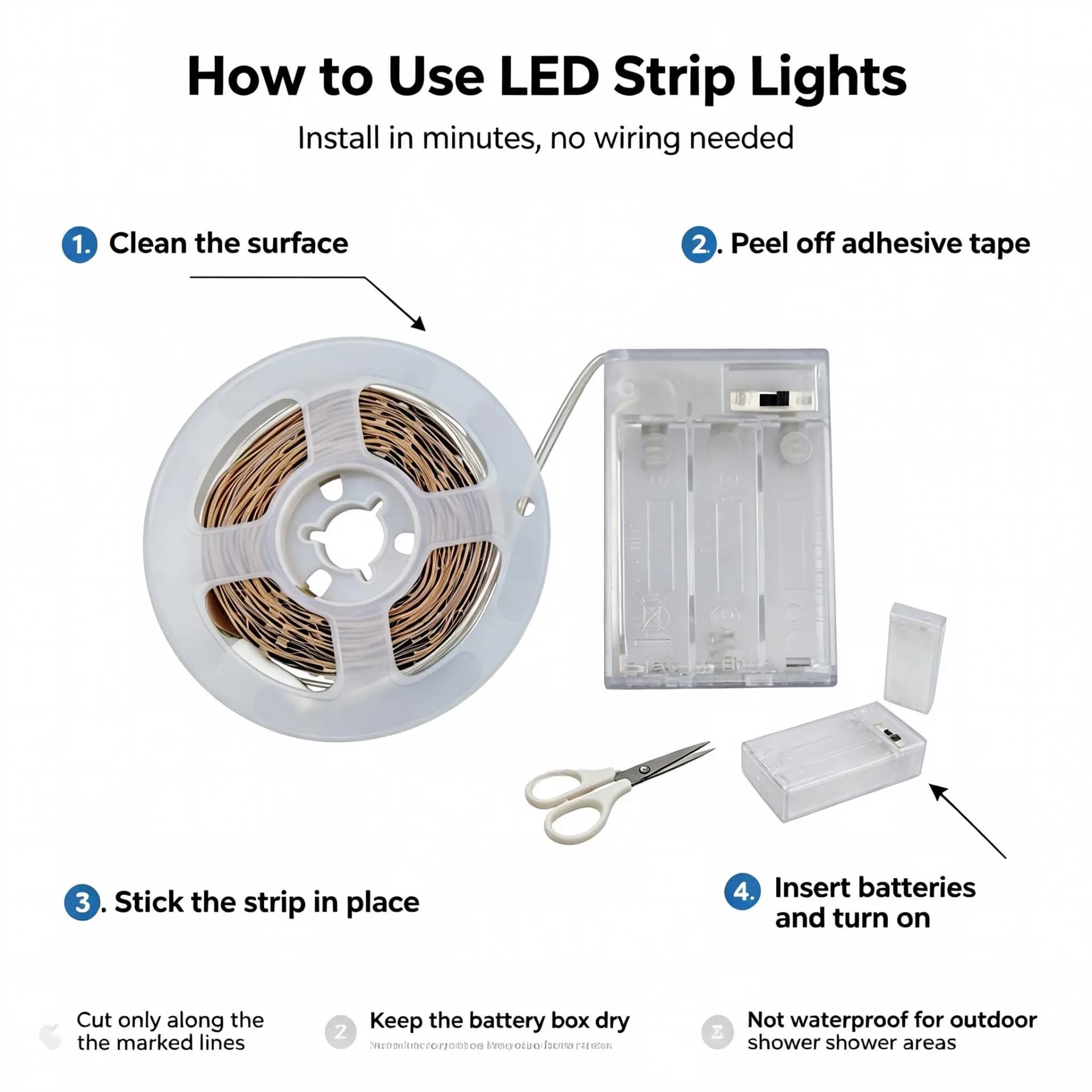 LED Light Strip Battery Powered
