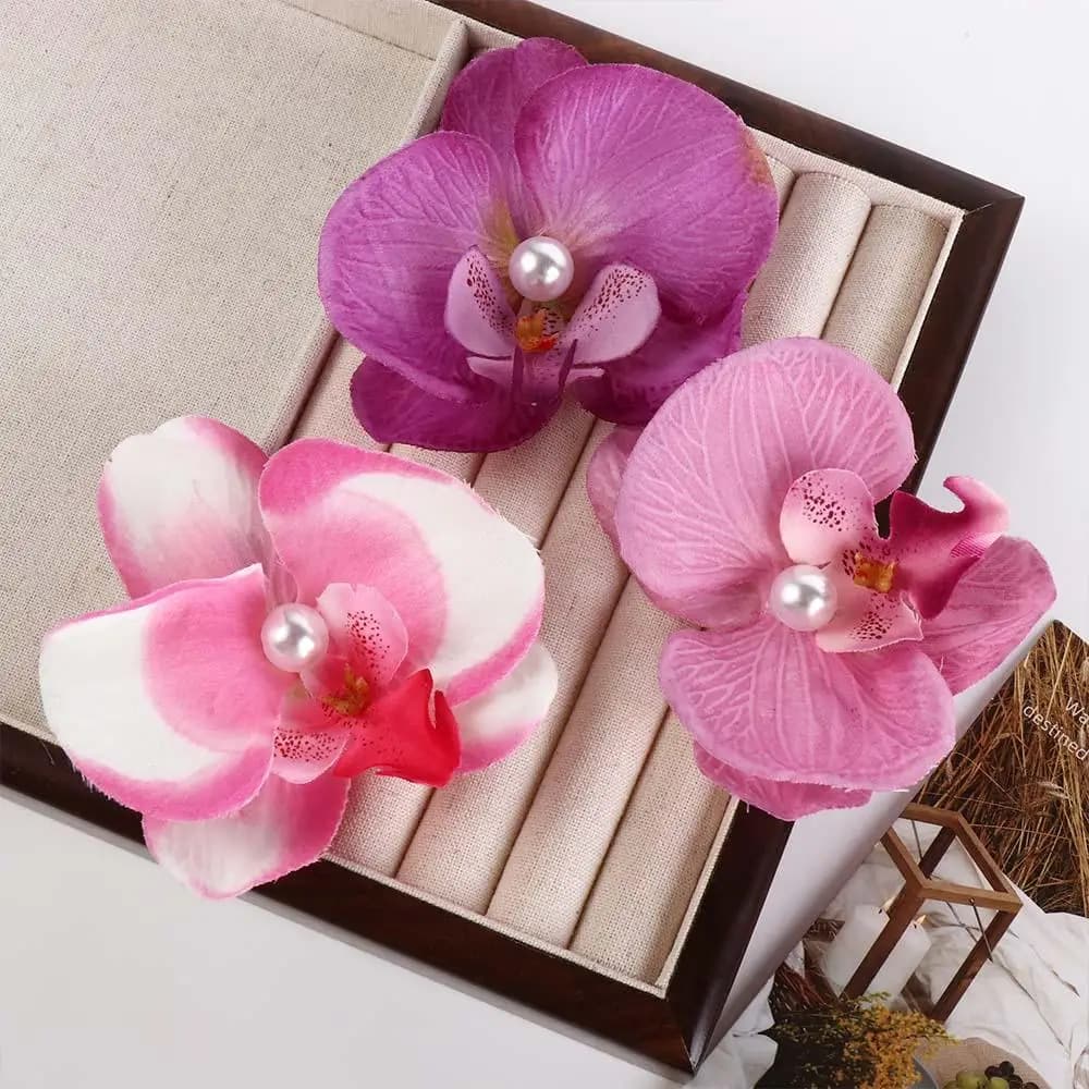 Orchid Flower Hair Clip Pink Bohemian