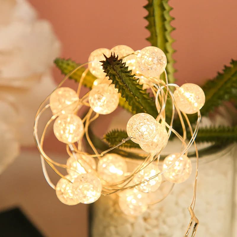 LED Battery Powered Crack Ball Fairy Lights
