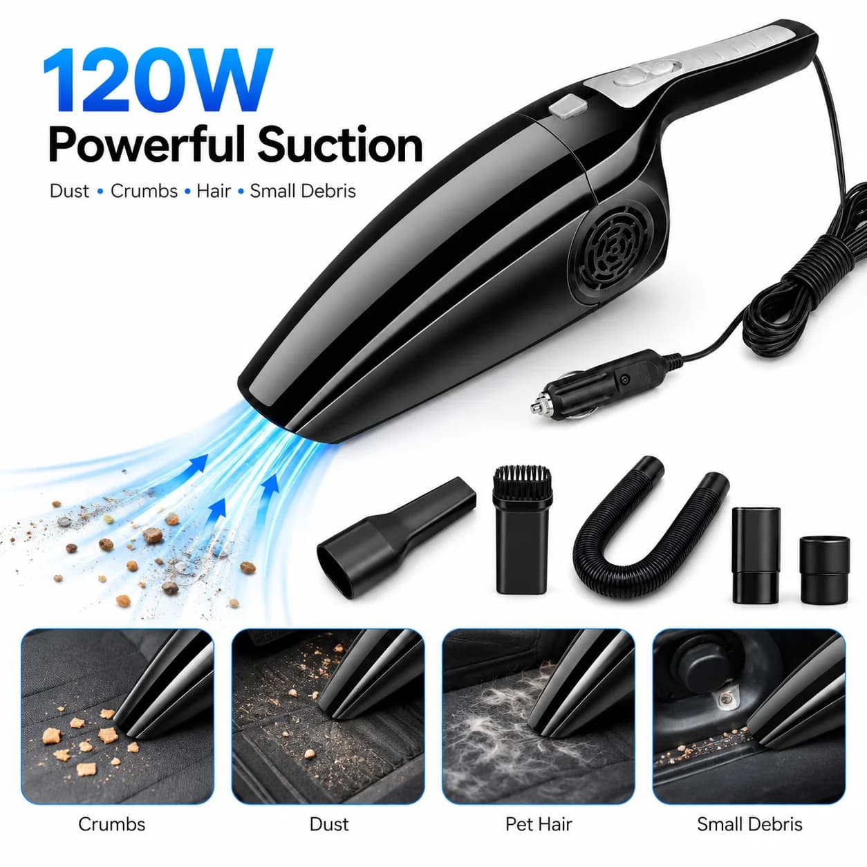Car Vacuum Cleaner 12V Wet Dry Handheld