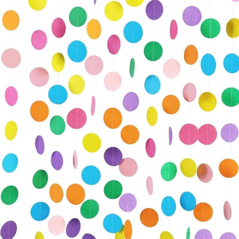 Colorful Paper Circle Garland Party Decoration