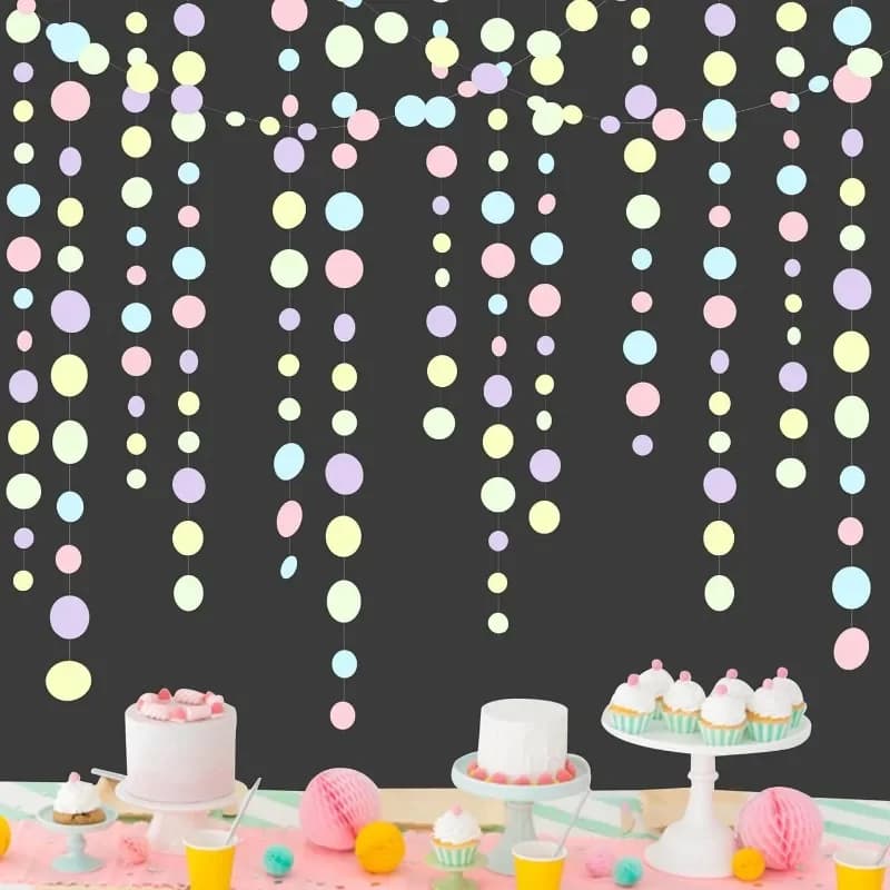 Pastel Circle Garland Paper Streamers Decoration