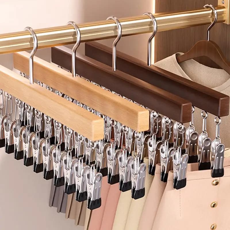Closet Organizer With 10/12 Clips, Space Saving Hanging Closet Organizer, Space-Saving Hat Scarf Clothespins