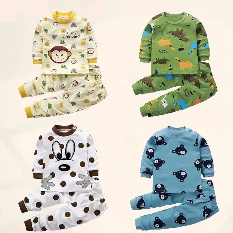 Kids Cotton Pajama Sets Autumn Winter