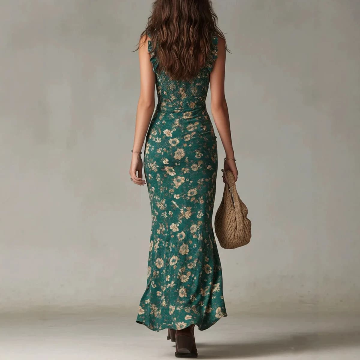 Women's Floral Bohemian Halter Dress