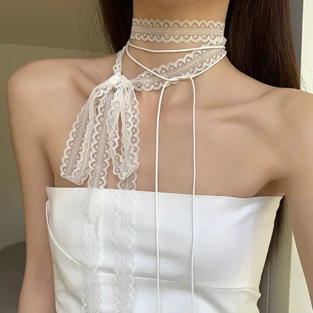 Black Lace Bowknot Choker Necklace