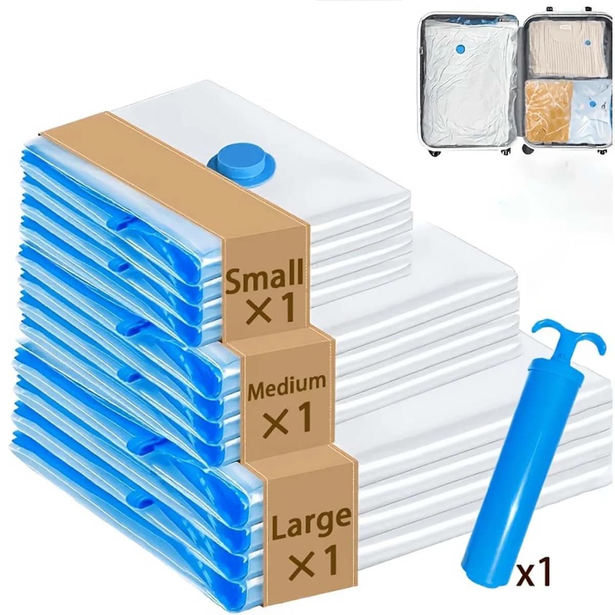 Travel Storage Bag Set, Vacuum Compression