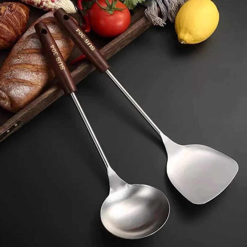Kitchen Wok Spatula And Ladle Tool Set