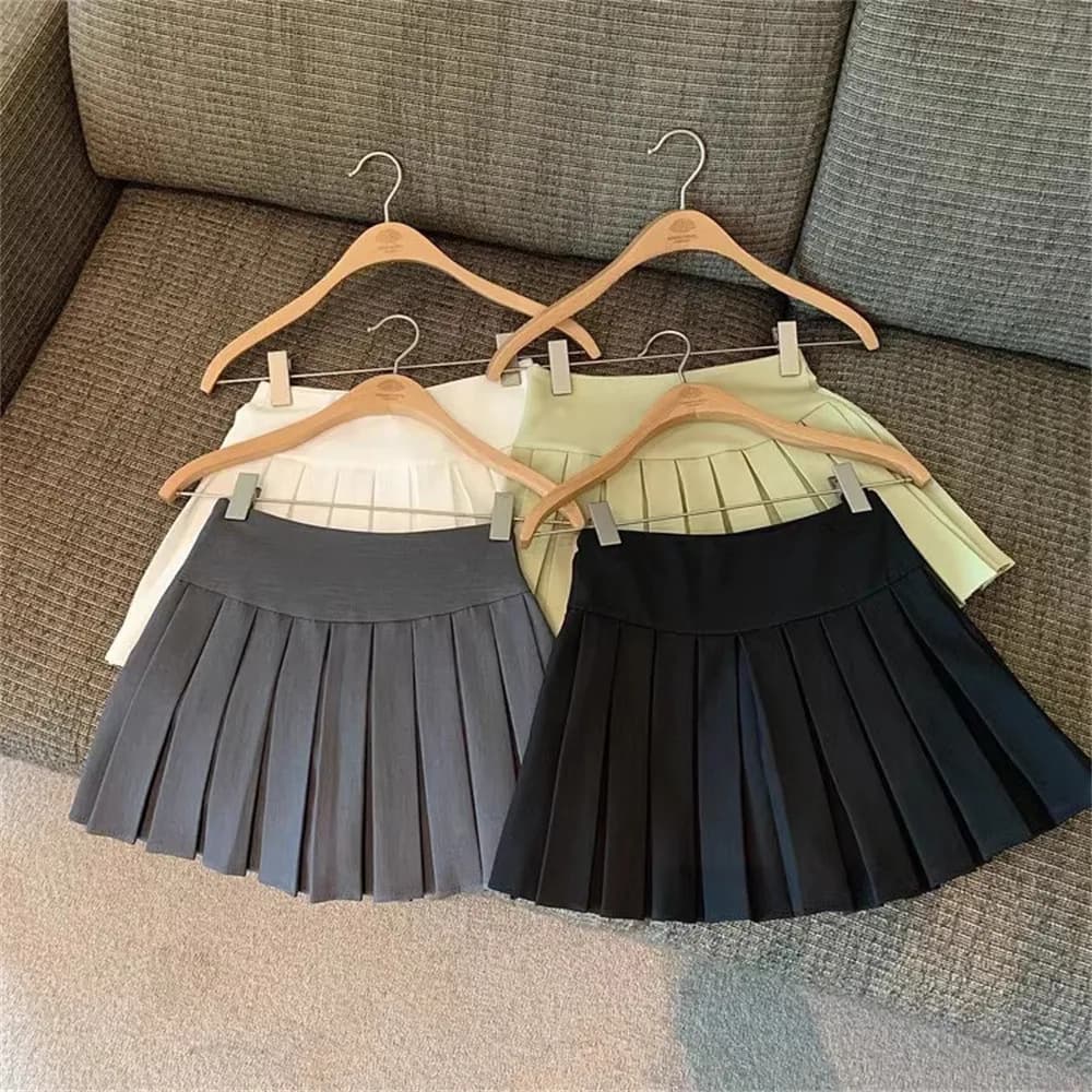 Girls A-Line Skirt Solid Colour High Waist