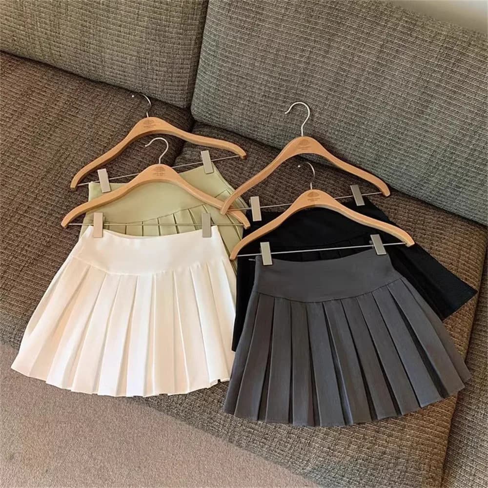 Girls A-Line Skirt Solid Colour High Waist