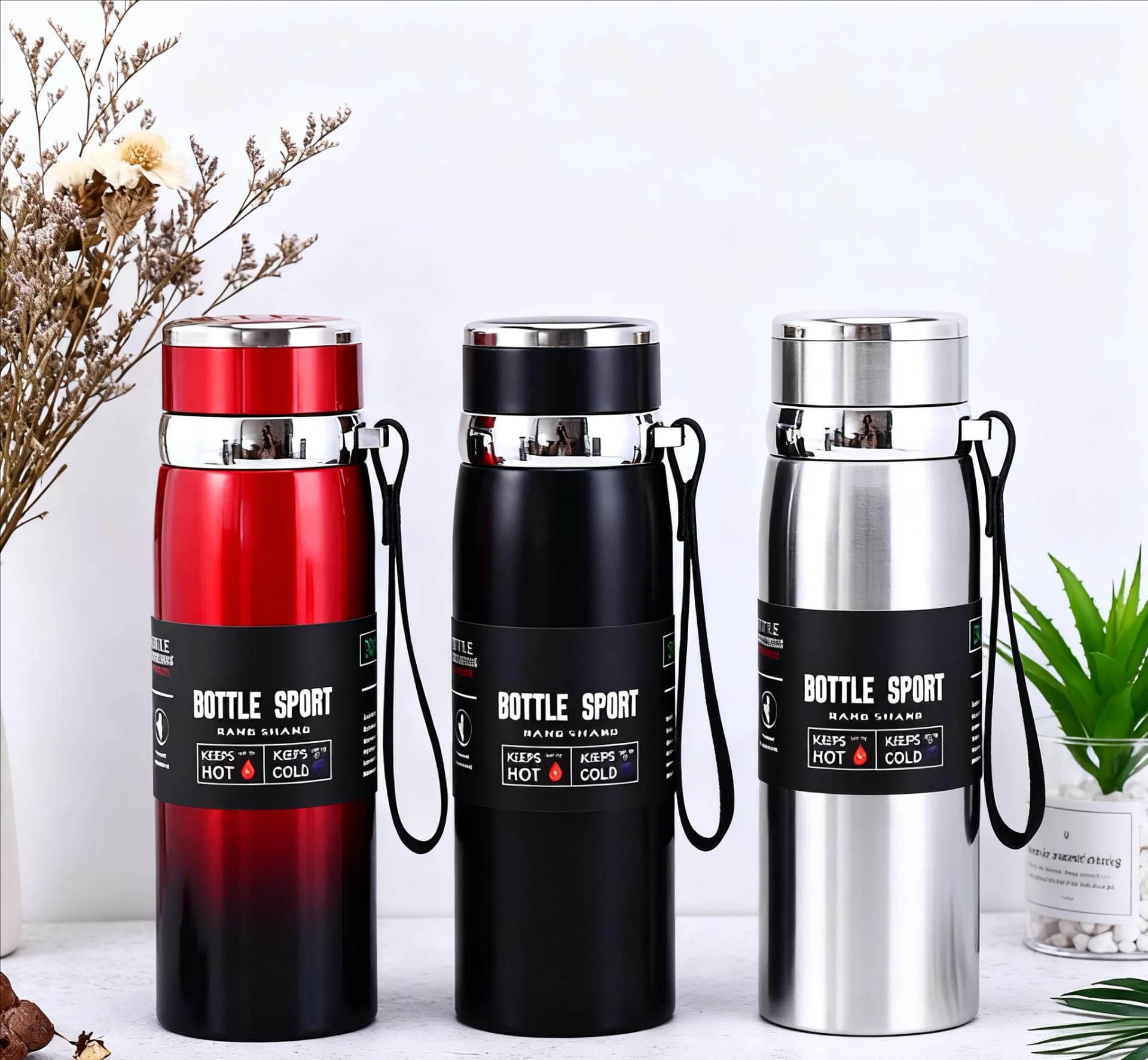 Stainless Steel Thermal Water Bottle 1L