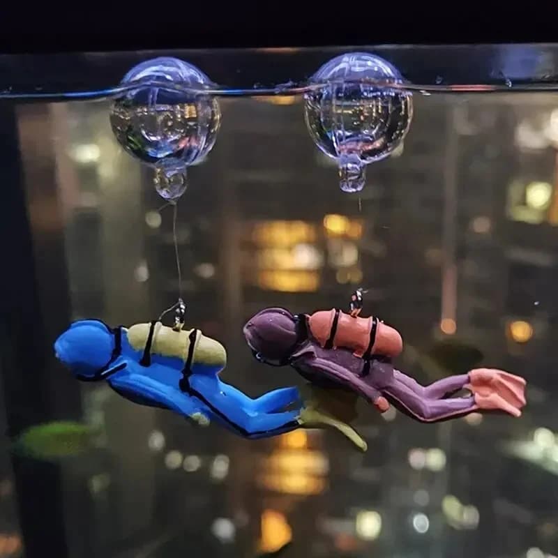 Fish Tank Diver Ornament Blue Floating Decoration